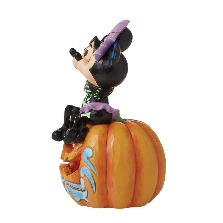 Spine-tingling Sweethearts (Mickey & Minnie LED Pumpkin) - Disney Traditions byJim Shore