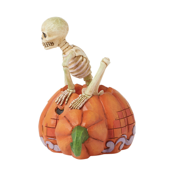 Scared To The Bone (Skeleton in a Pumpkin) - Heartwood Creek by Jim Shore