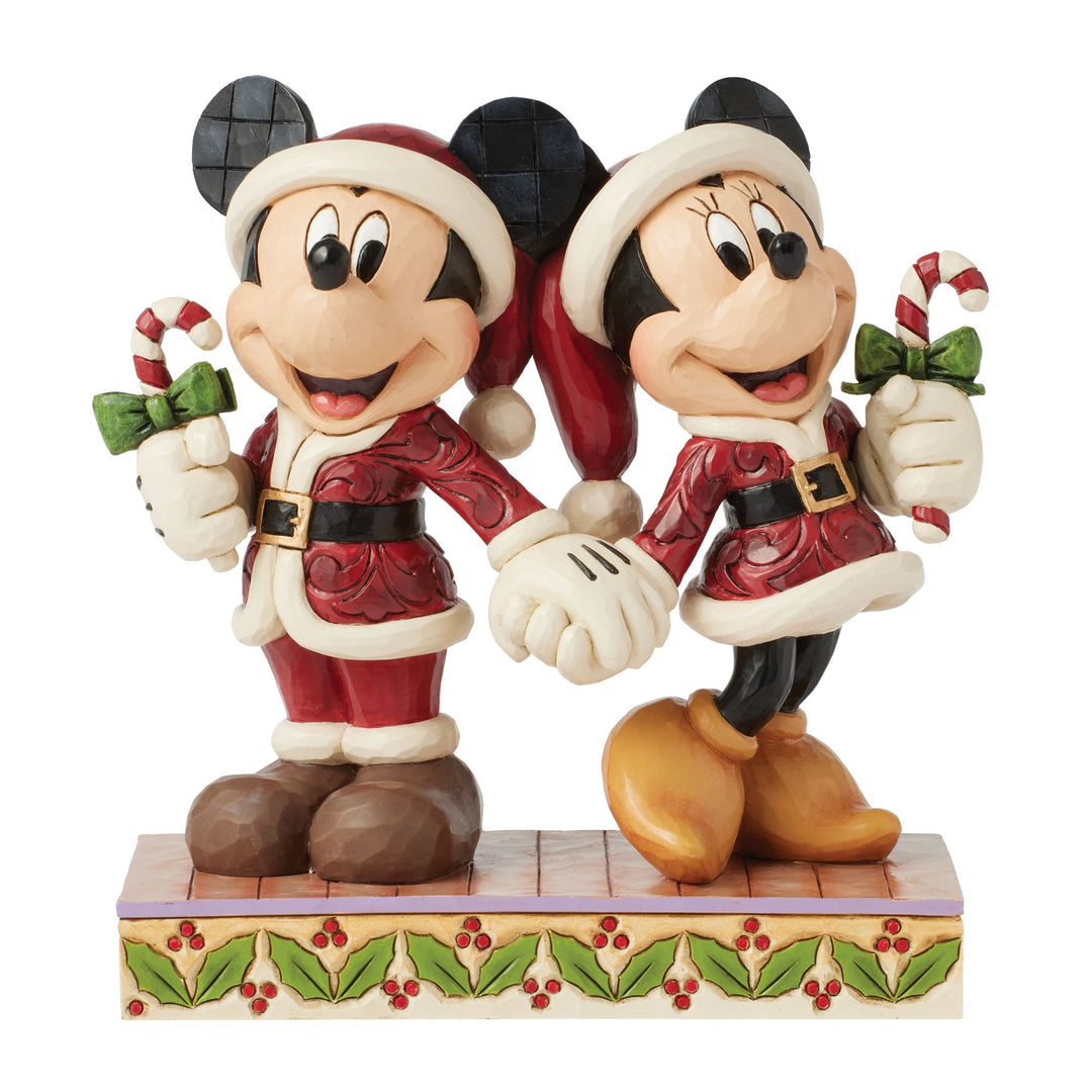 Candy Cane Christmas (Mickey & Minnie with Candy Canes) - Disney Traditions by Jim Shore