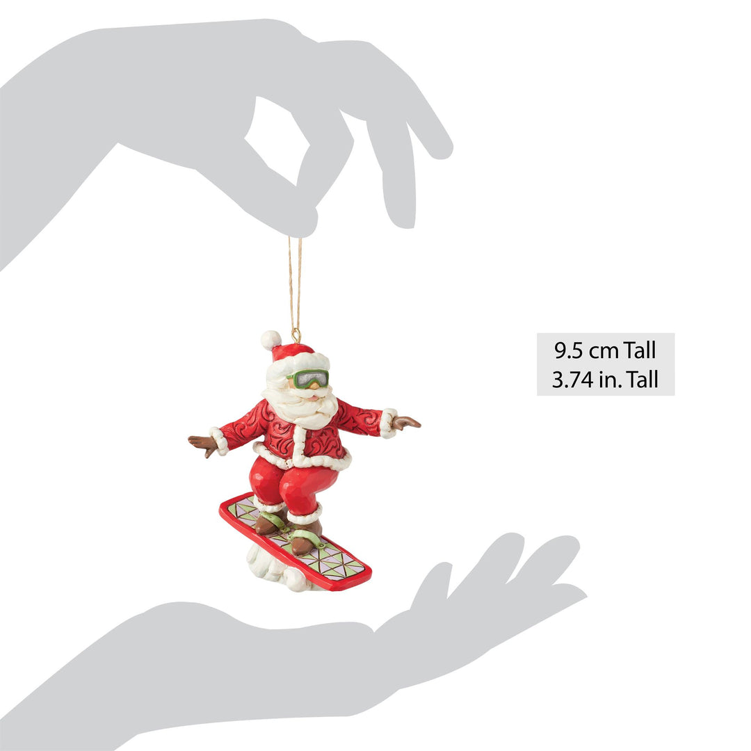 Snowboarding Santa Hanging Ornament - Heartwood Creek by Jim Shore