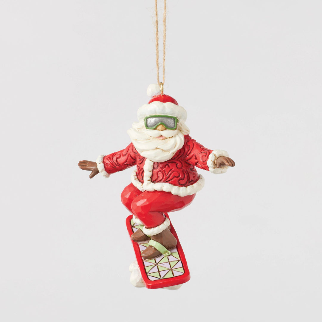 Snowboarding Santa Hanging Ornament - Heartwood Creek by Jim Shore