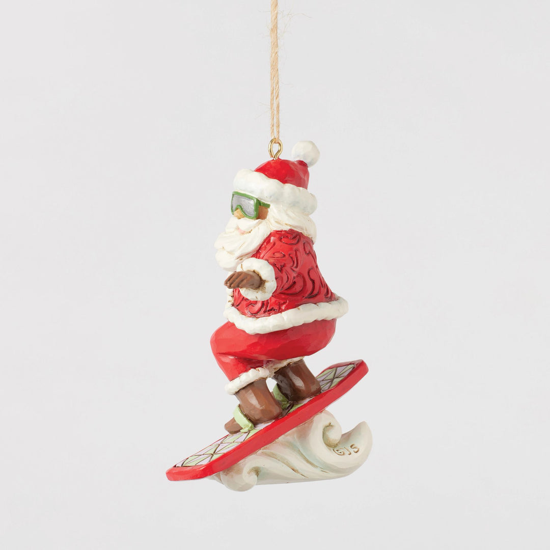 Snowboarding Santa Hanging Ornament - Heartwood Creek by Jim Shore