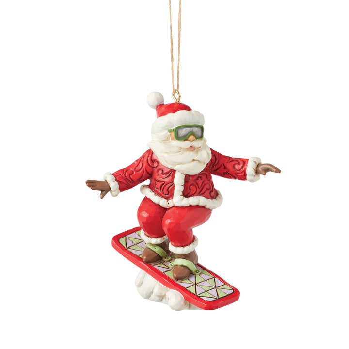 Snowboarding Santa Hanging Ornament - Heartwood Creek by Jim Shore