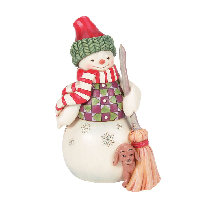 Swept in Love (Snowman with Peeking Dog)