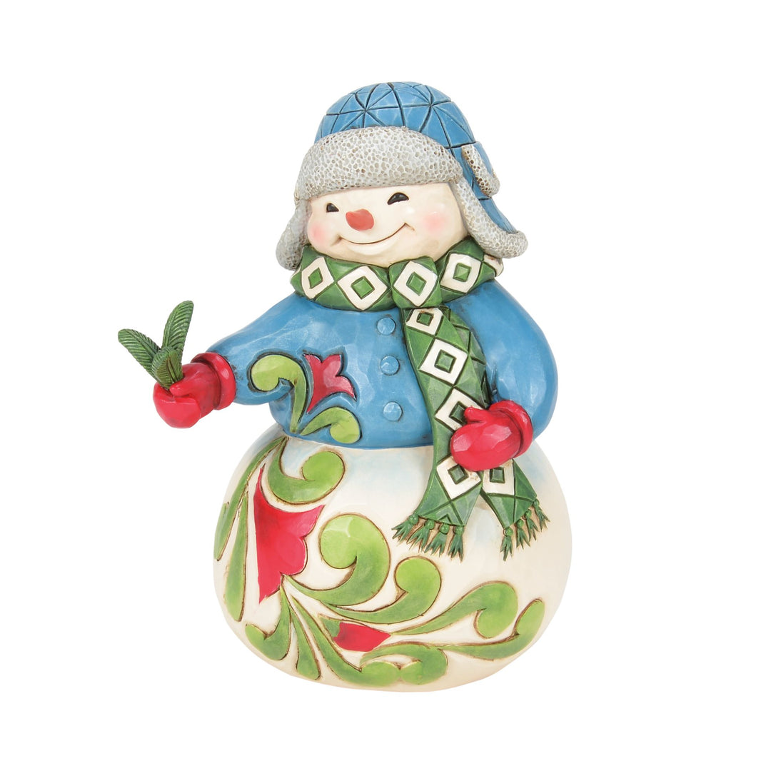 Wishing You a Cozy Christmas (Snowman with Evergreen Sprig) - Heartwood Creek byJim Shore