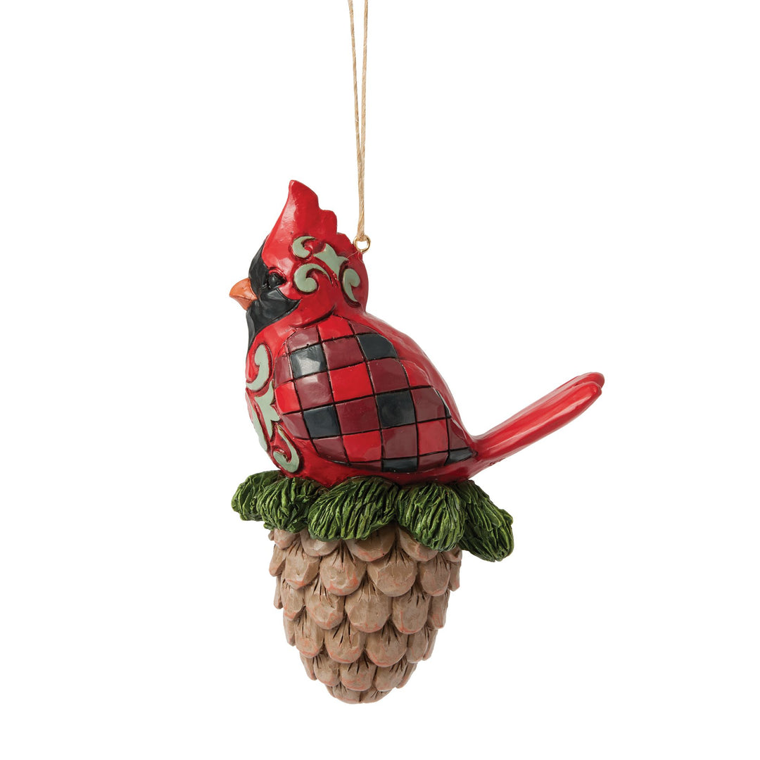 Cardinal on a Pinecone Hanging Ornament - Heartwood Creek by Jim Shore