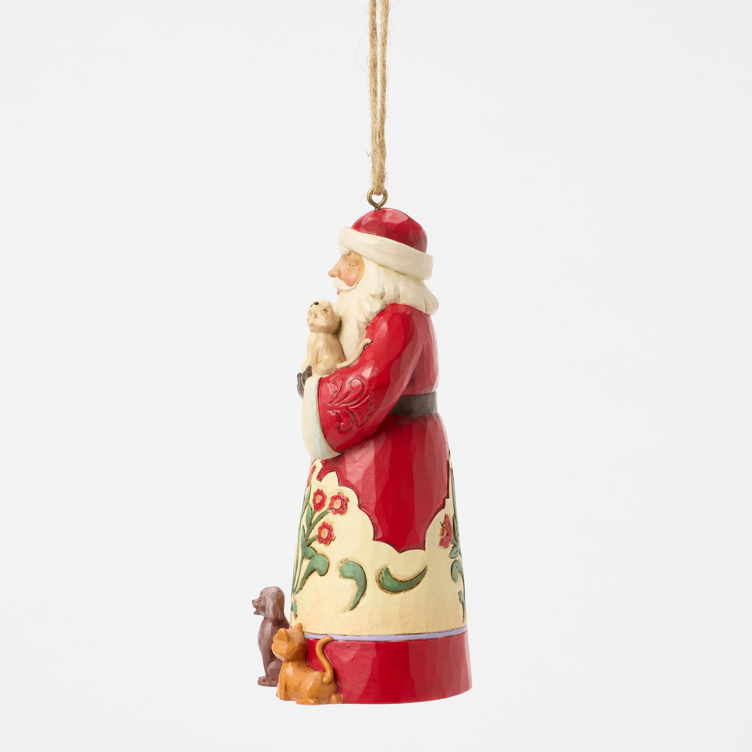 Santa with Pets Hanging Ornament - Heartwood Creek by Jim Shore