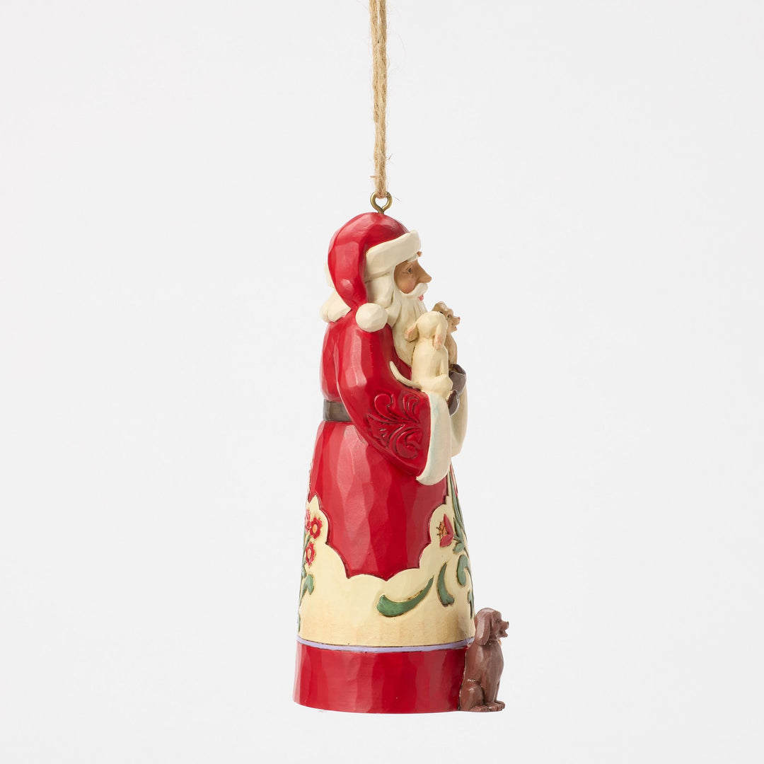 Santa with Pets Hanging Ornament - Heartwood Creek by Jim Shore