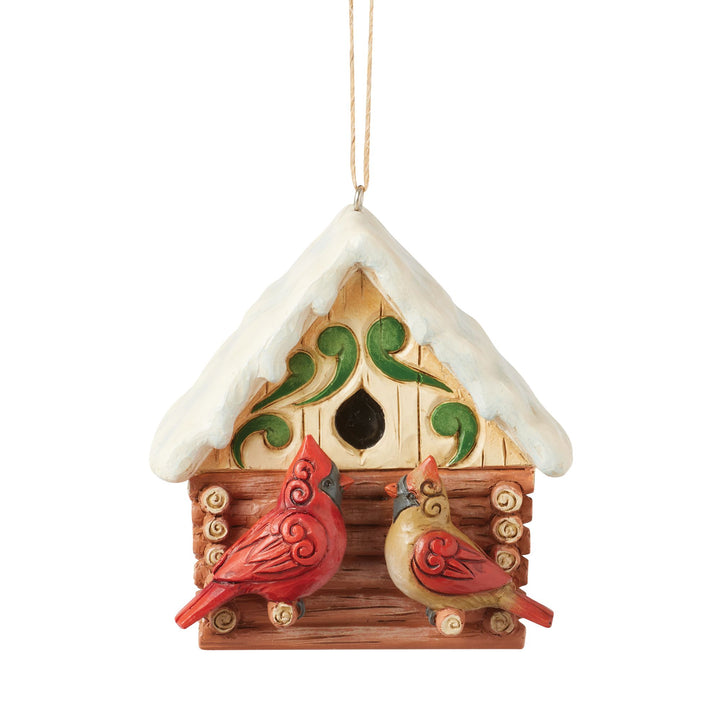 Log Cabin Bird House Hanging Ornament - Heartwood Creek by Jim Shore