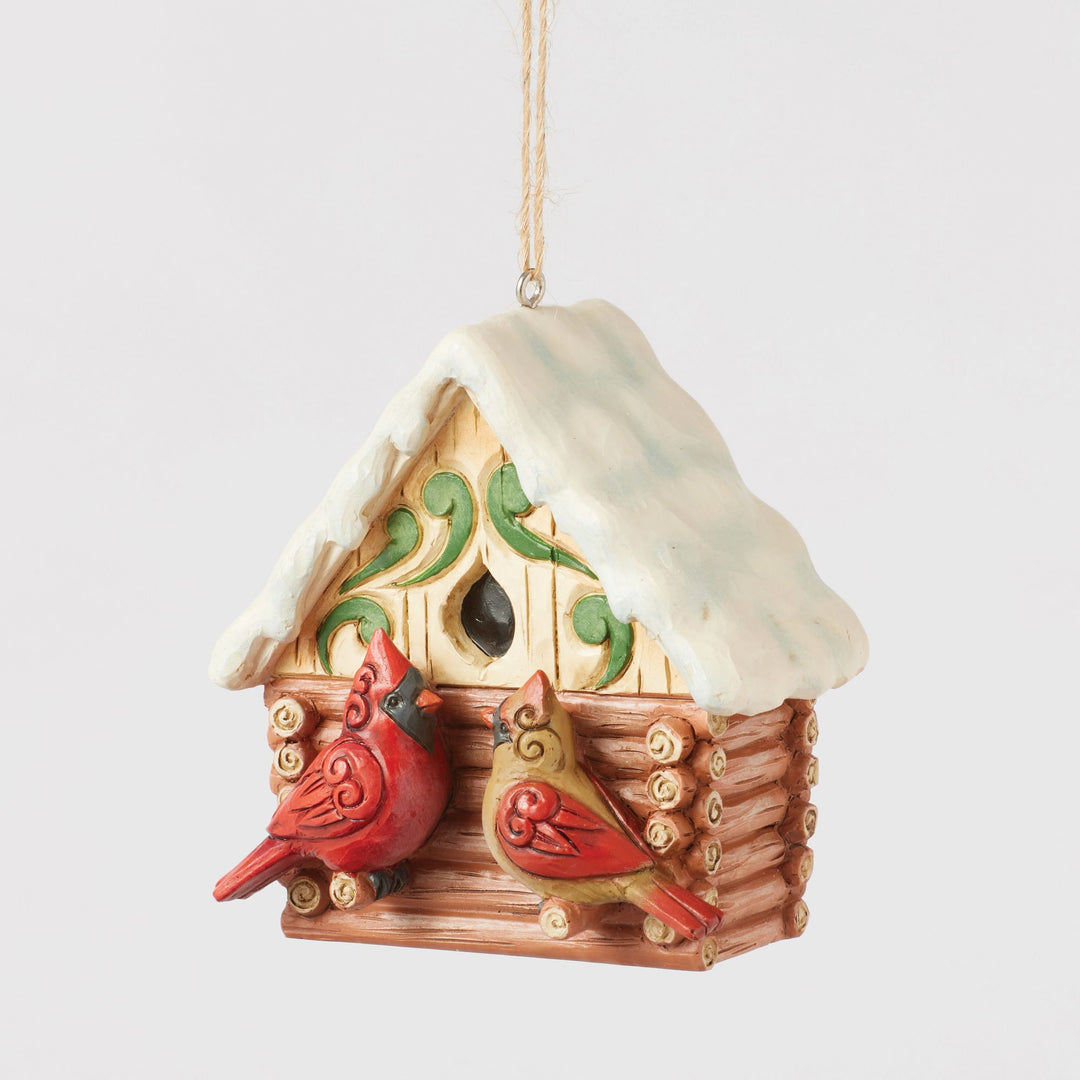 Log Cabin Bird House Hanging Ornament - Heartwood Creek by Jim Shore