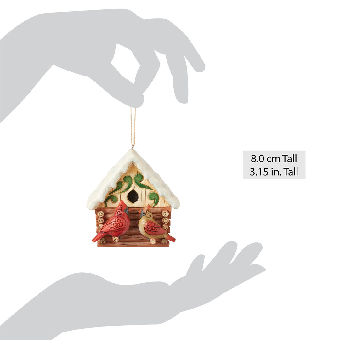 Log Cabin Bird House Hanging Ornament - Heartwood Creek by Jim Shore