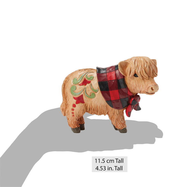 Moo-ti-ful Christmas (Highland Calf Pint Figurine) - Heartwood Creek by Jim Shore