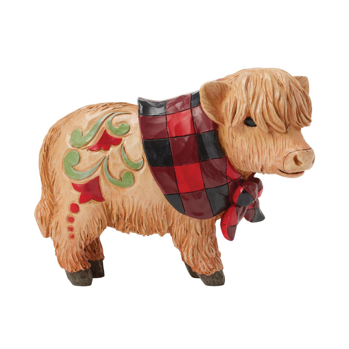 Moo-ti-ful Christmas (Highland Calf Pint Figurine) - Heartwood Creek by Jim Shore