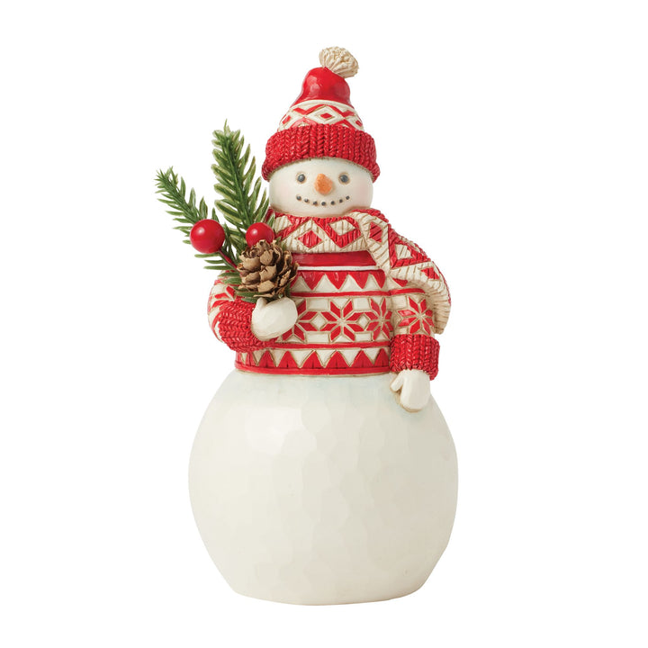 An Evergreen Twist (Snowman with Branch)