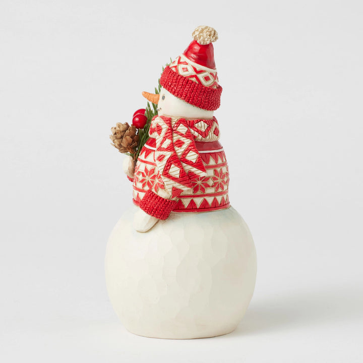 An Evergreen Twist (Snowman with Branch)