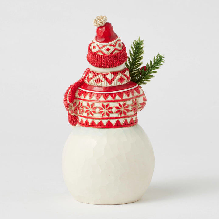 An Evergreen Twist (Snowman with Branch)