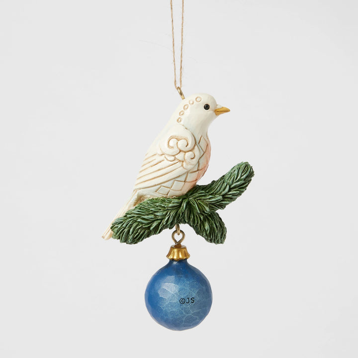 Blue and Gold Dove Hanging Ornament - Heartwood Creek by Jim Shore