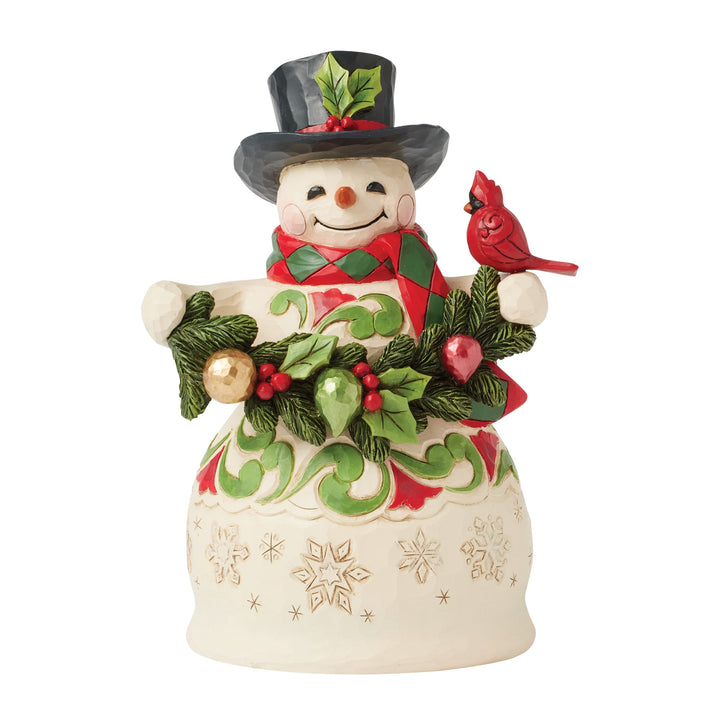 Finishing Touches (Snowman with Garland & Cardinals) - Heartwood Creek by Jim Shore