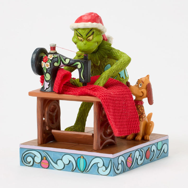 Grinch and Max Sewing a Santa Suit Figurine - The Grinch by Jim Shore