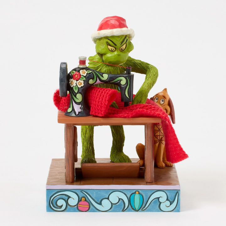 Grinch and Max Sewing a Santa Suit Figurine - The Grinch by Jim Shore