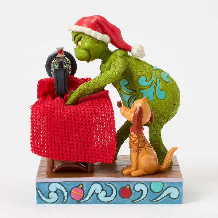 Grinch and Max Sewing a Santa Suit Figurine - The Grinch by Jim Shore