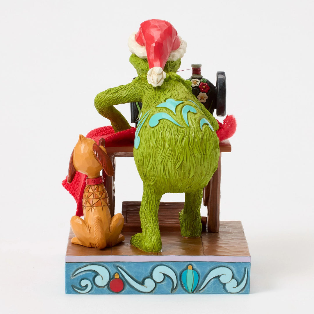 Grinch and Max Sewing a Santa Suit Figurine - The Grinch by Jim Shore