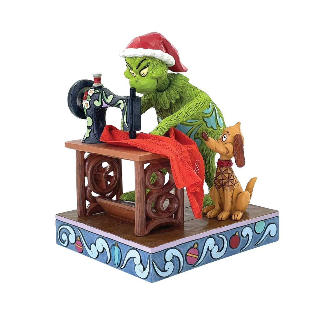 Grinch and Max Sewing a Santa Suit Figurine - The Grinch by Jim Shore