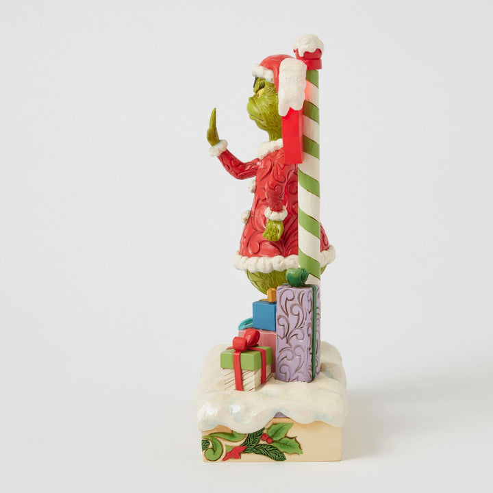 The Grinch with Flashing Stop Sign Figurine - The Grinch by Jim Shore