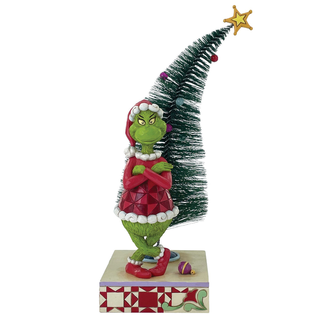 The Grinch with Arms Crossed and a Sisal Tree Figurine - The Grinch by Jim Shore