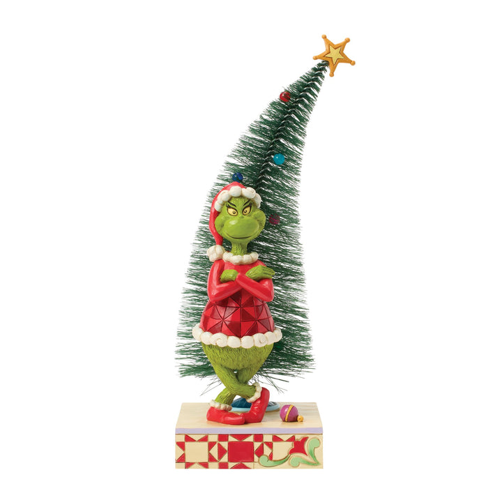 The Grinch with Arms Crossed and a Sisal Tree Figurine - The Grinch by Jim Shore