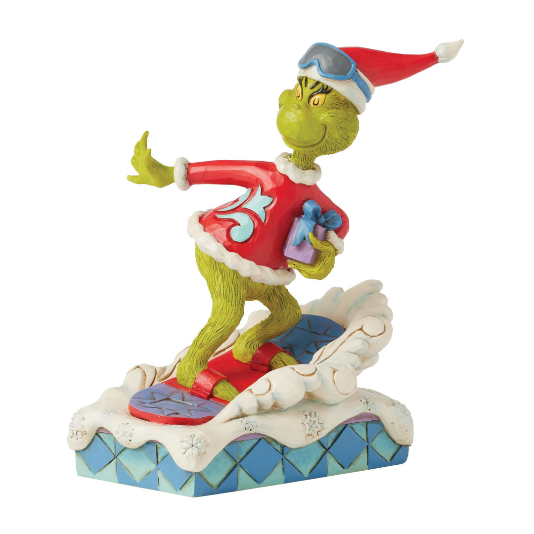 The Grinch Snowboarding Figurine - The Grinch by Jim Shore