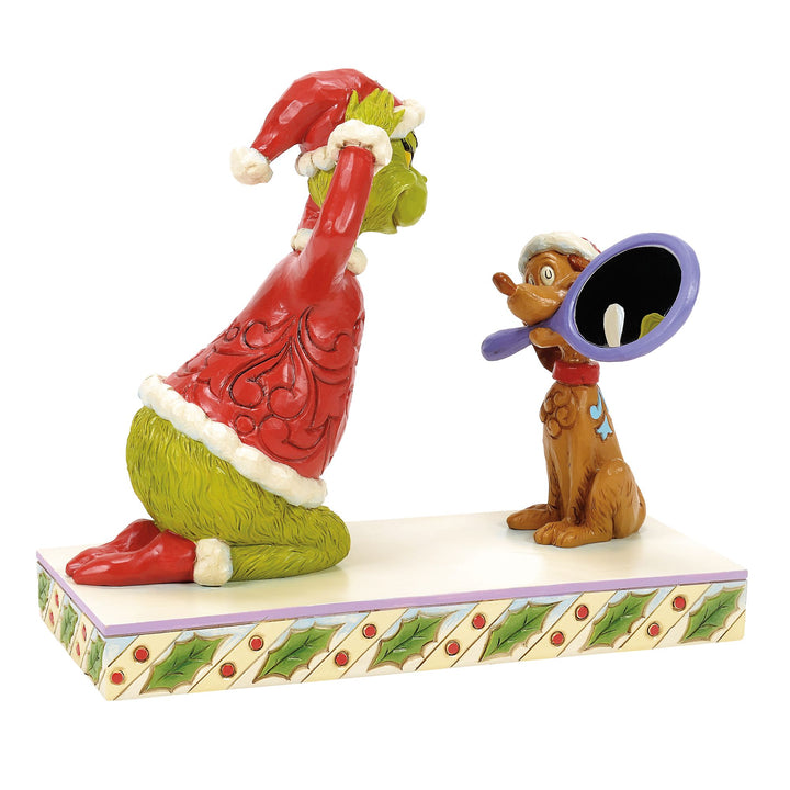 Max Holding a Mirror for the Grinch Figurine - The Grinch by Jim Shore