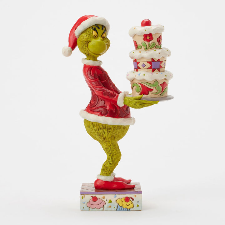 The Grinch with a Grinchy Cake Figurine - The Grinch by Jim Shore