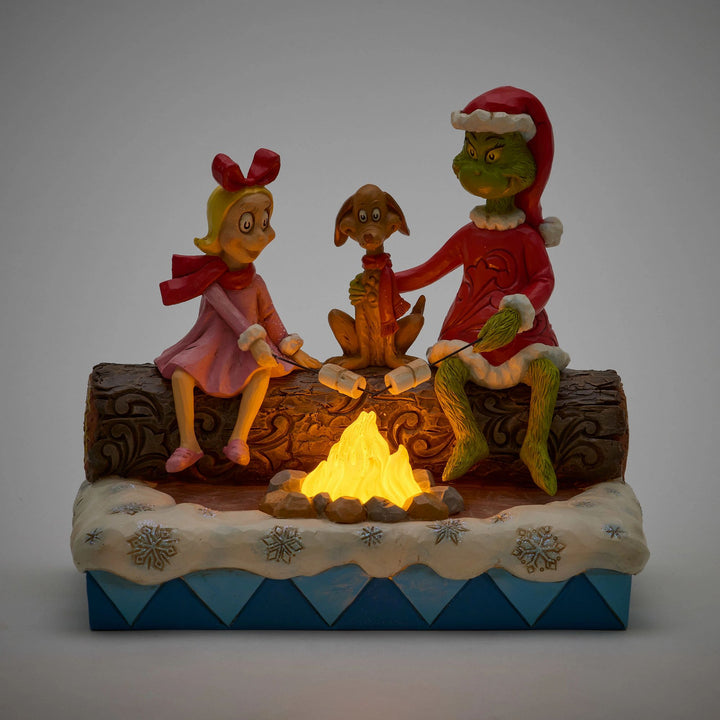 Grinch, Cindy-Lou and Max Roasting Marshmallows LED Figurine