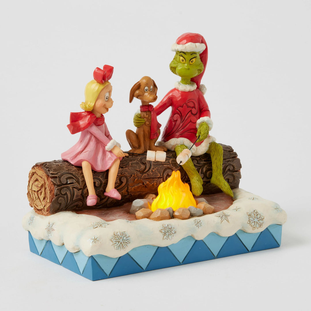 Grinch, Cindy-Lou and Max Roasting Marshmallows LED Figurine