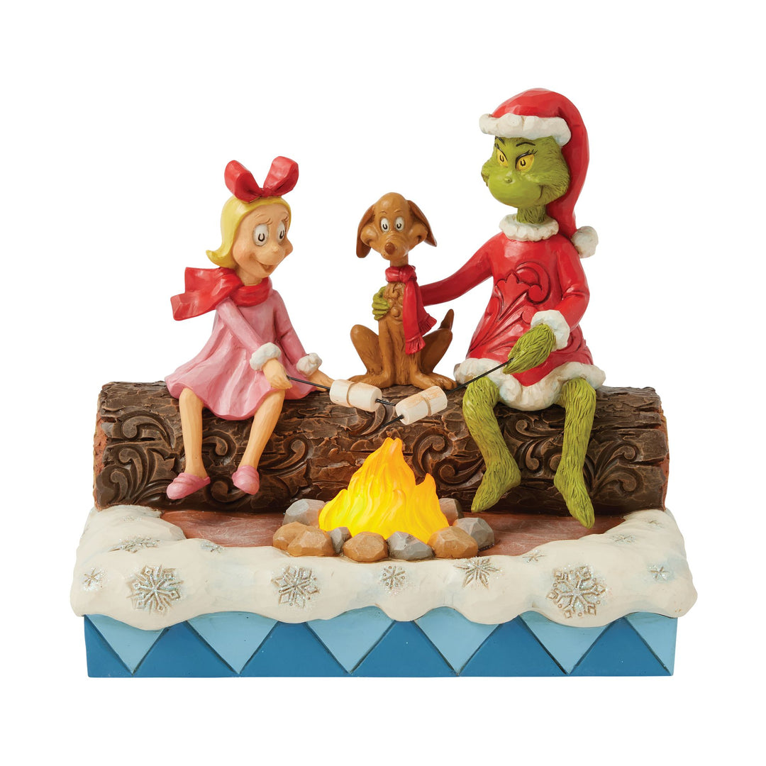 Grinch, Cindy-Lou and Max Roasting Marshmallows LED Figurine