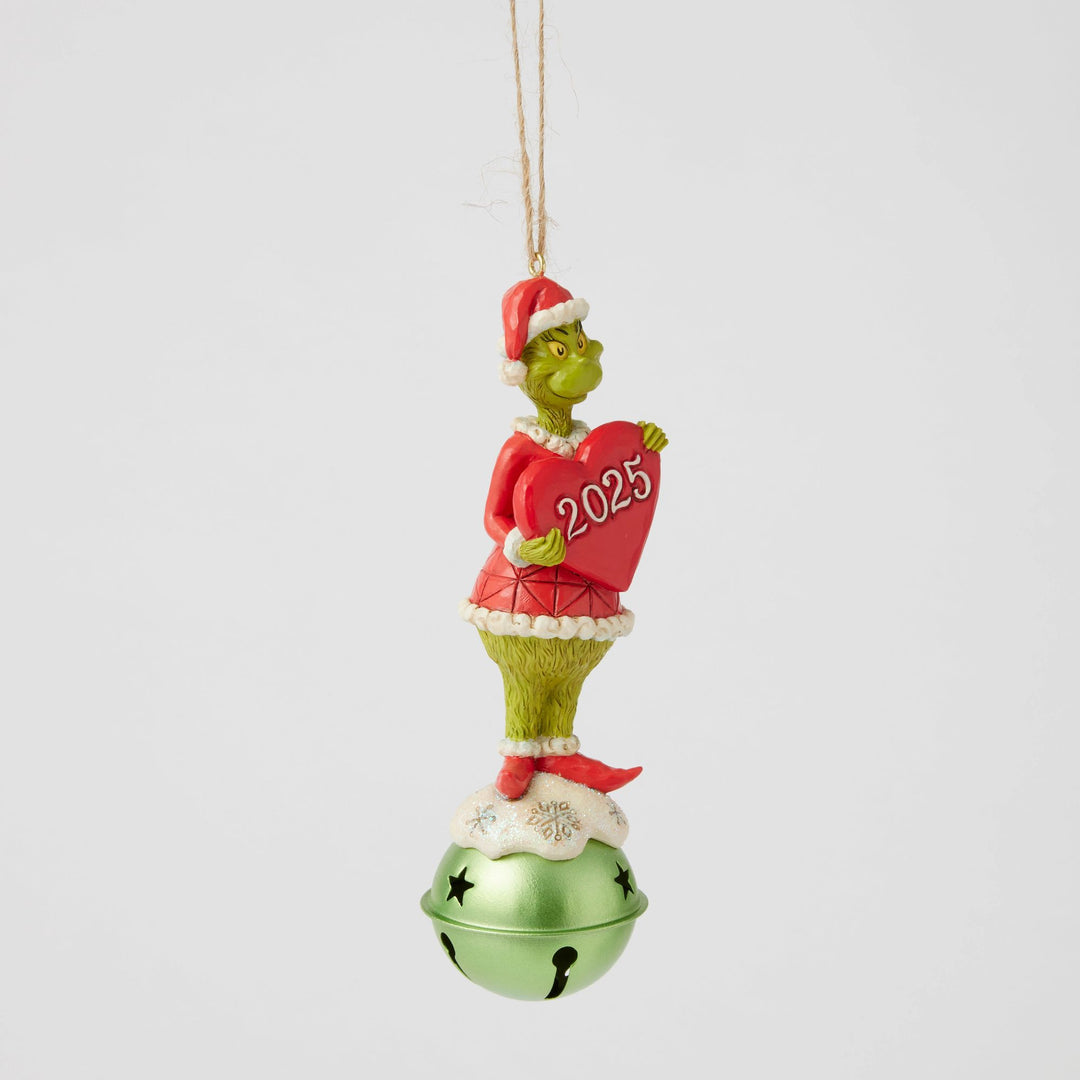 Grinch Holding Bell 2025 Hanging Ornament - The Grinch by Jim Shore