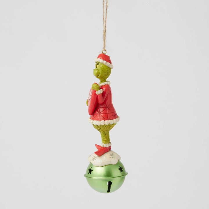 Grinch Holding Bell 2025 Hanging Ornament - The Grinch by Jim Shore