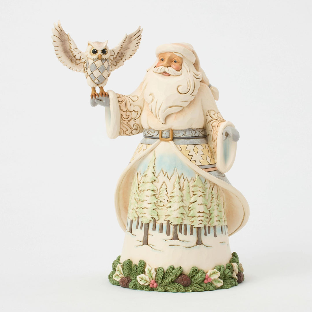 Santa's Woodland Messenger (White Woodland Santa with Owl) - Heartwood Creek byJim Shore