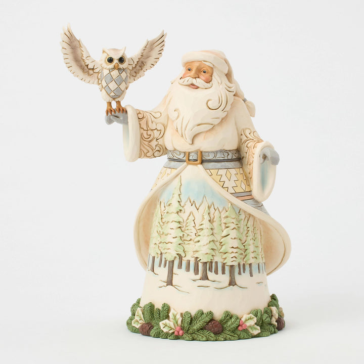 Santa's Woodland Messenger (White Woodland Santa with Owl) - Heartwood Creek byJim Shore