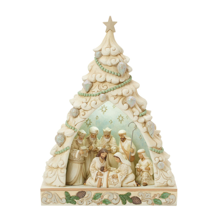 Tree of Holy Light (White Wodland Tree Diorama with Nativity Scene)  - HeartwoodCreek by Jim Shore