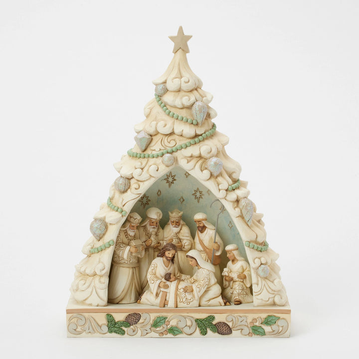 Tree of Holy Light (White Wodland Tree Diorama with Nativity Scene)  - HeartwoodCreek by Jim Shore