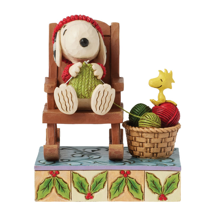 Handmade Happiness (Snoopy Knitting in Rocking Chair) - Peanuts by Jim Shore