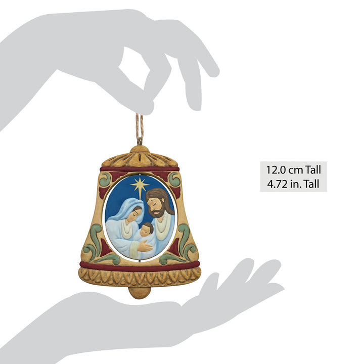 Rotating Holy Family in Bell Hanging Ornament  - Heartwood Creek by Jim Shore