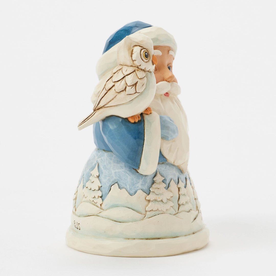 Blue Santa with Owl Mini Figurine - Heartwood Creek by Jim Shore