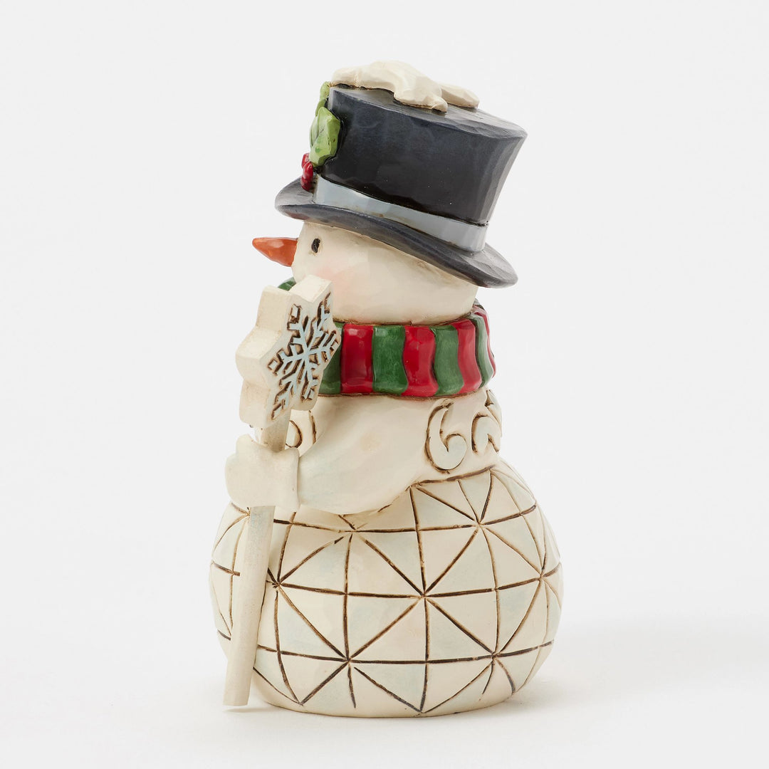 Snowman with Snowflake Staff Mini Figurine - Heartwood Creek by Jim Shore