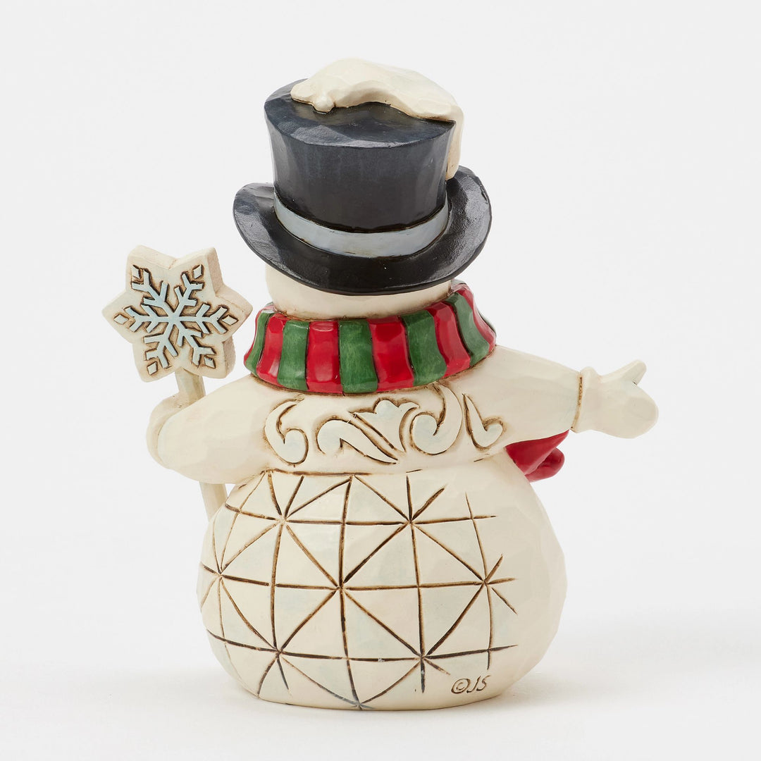 Snowman with Snowflake Staff Mini Figurine - Heartwood Creek by Jim Shore