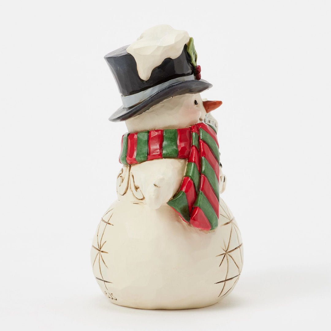 Snowman with Snowflake Staff Mini Figurine - Heartwood Creek by Jim Shore