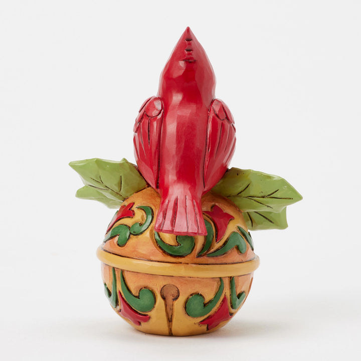 Cardinal on a Jingle Bell Mini Figurine