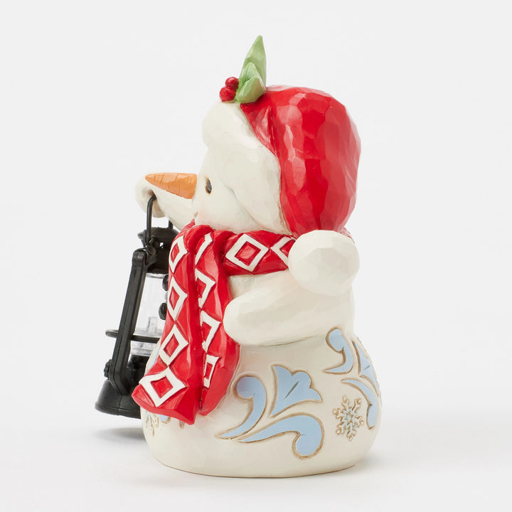 Twinkle Bright (Snowman with Oversized Lantern Pint Figurine)- Heartwood Creek by Jim Shore